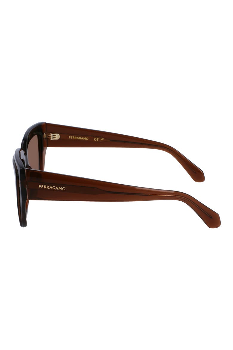Classic Logo 55mm Square Sunglasses, Alternate, color, TRANSPARENT BROWN/BROWN