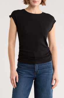 Abound Cap Sleeve Scrunch Rib Top