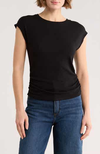 Abound Cap Sleeve Scrunch Rib Top