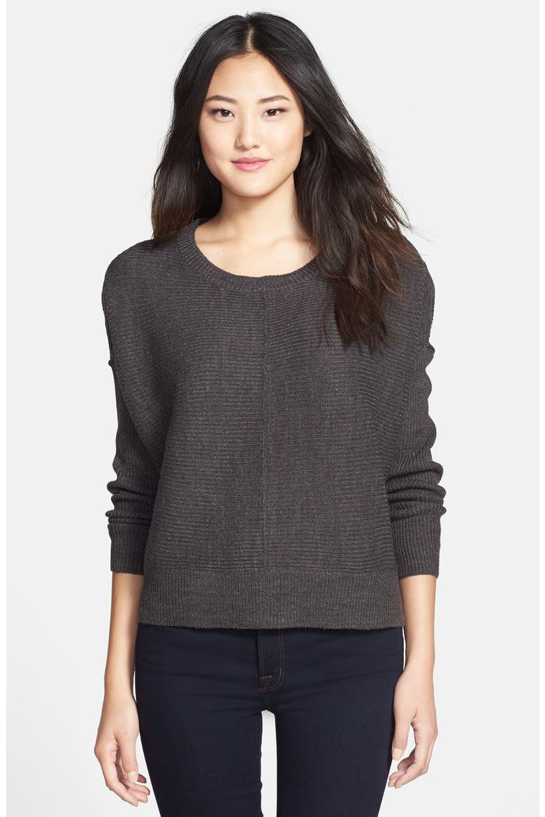 RD Style High/Low Dolman Sleeve Ribbed Sweater, Main, color, ASH GREY