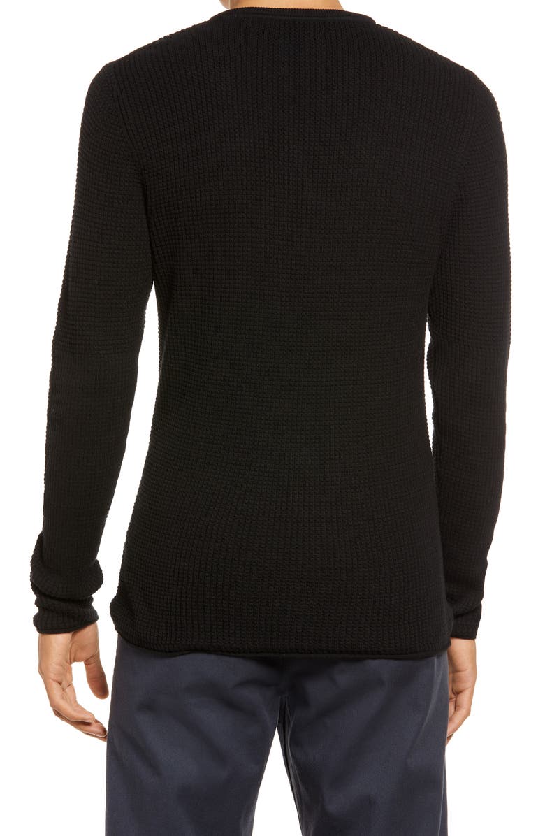 Billy Reid Men
s Mini Waffle Crewneck T-Shirt, Alternate, color, 