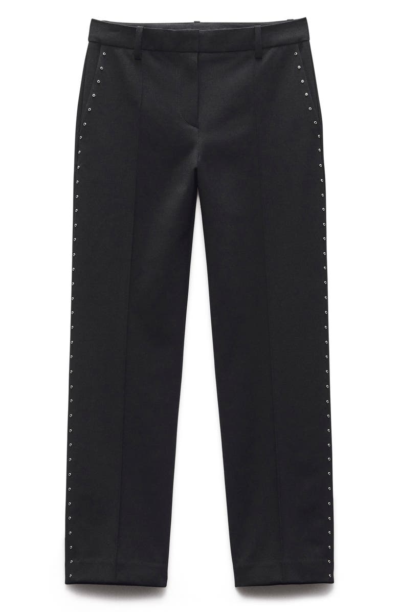 rag & bone Cosette Straight Leg Wool Blend Pants, Alternate, color, Black