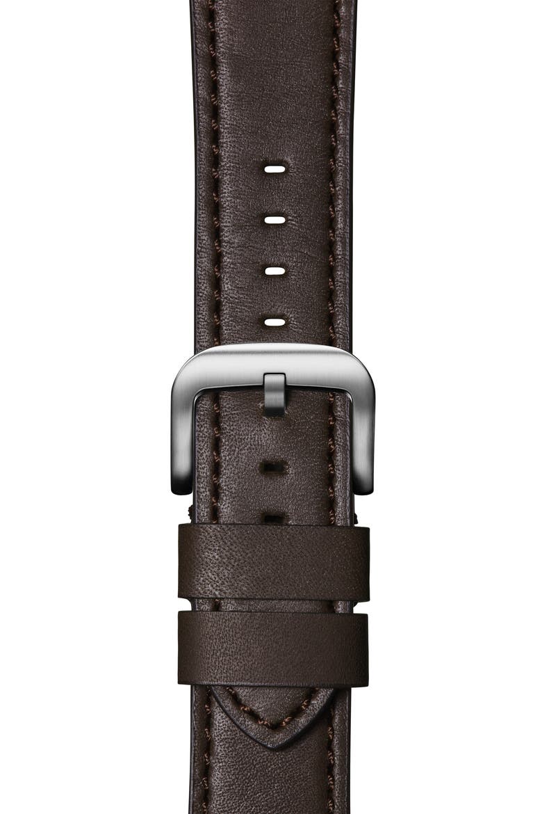 Leather Apple Watch® Strap, Main, color, KODIAK/ SILVER
