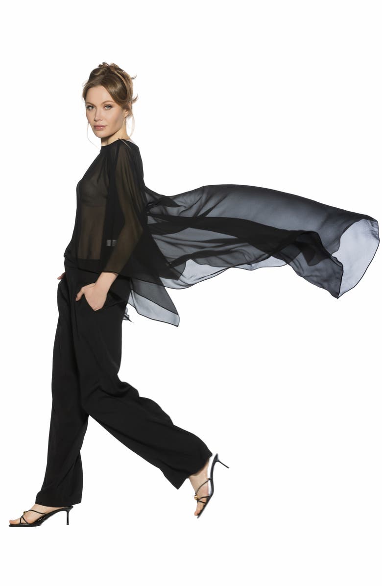 Alexia Admor Junia Cover-Up High-Low Chiffon Top, Alternate, color,