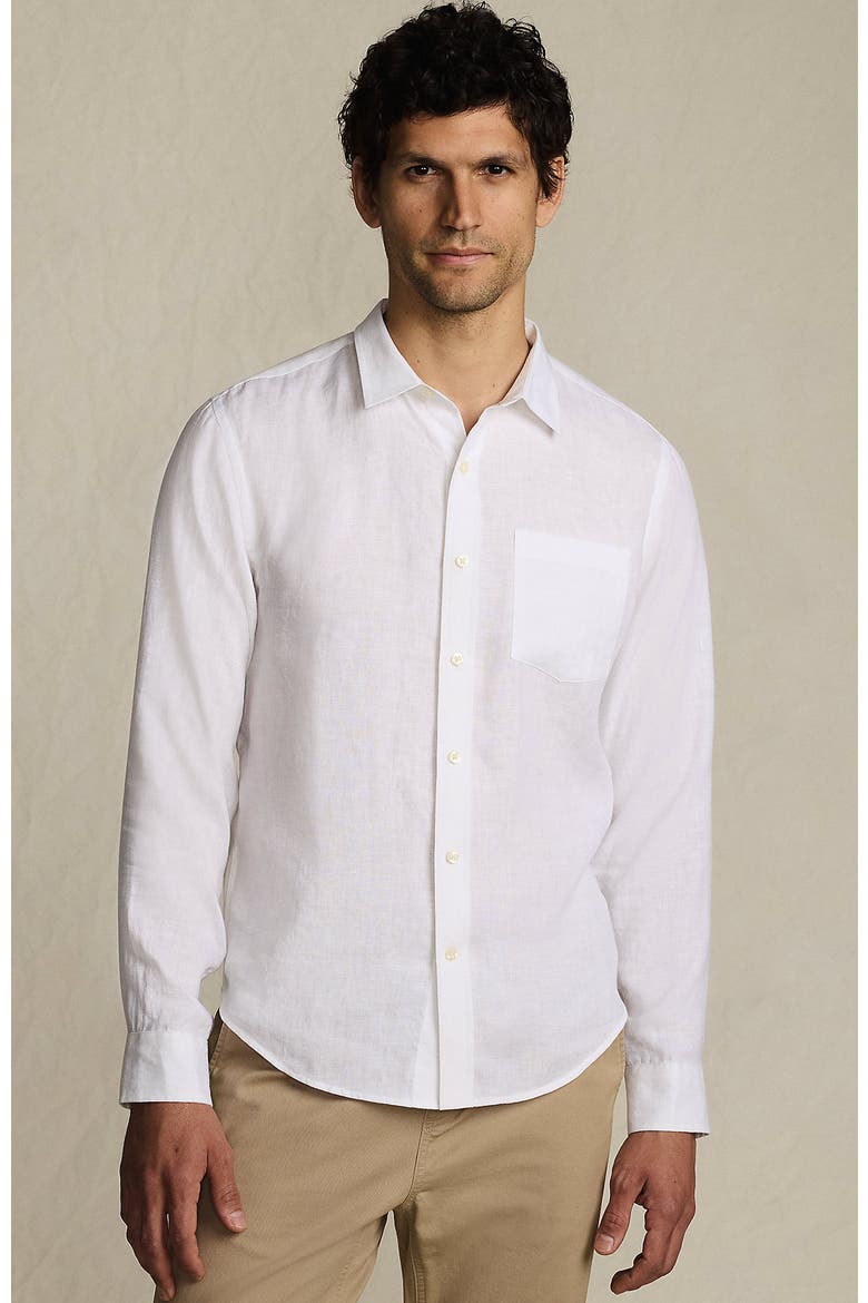 Long Sleeve Linen Shirt, Main, color, White