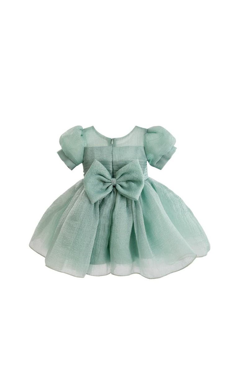 Tulleen Puff-Sleeve Party Dress, Alternate, color, Green