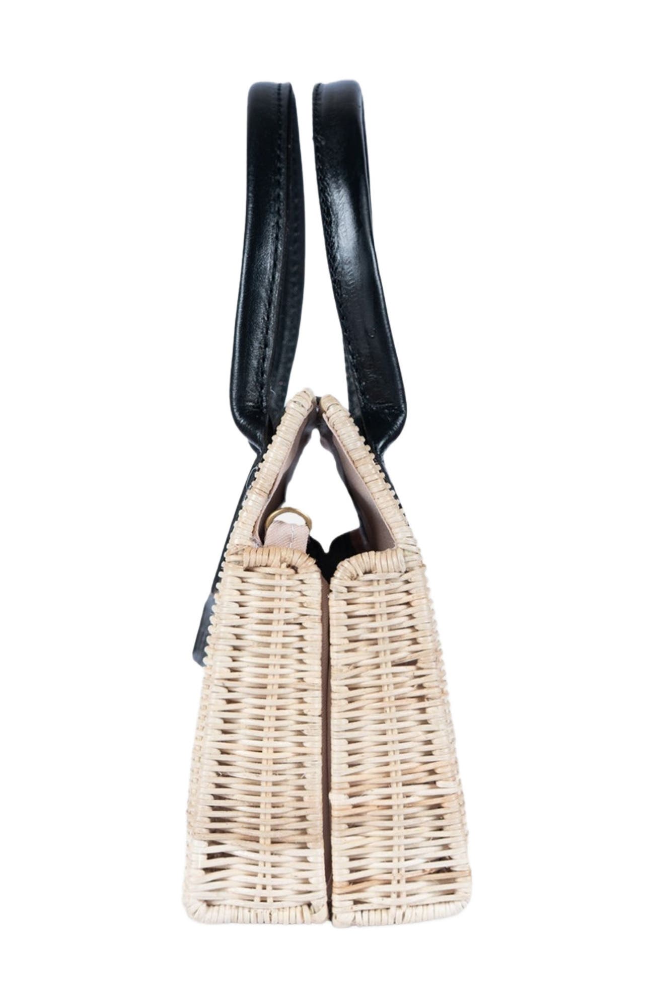 Jelavu Piper Structured Rattan Handbag, Alternate, color, Black