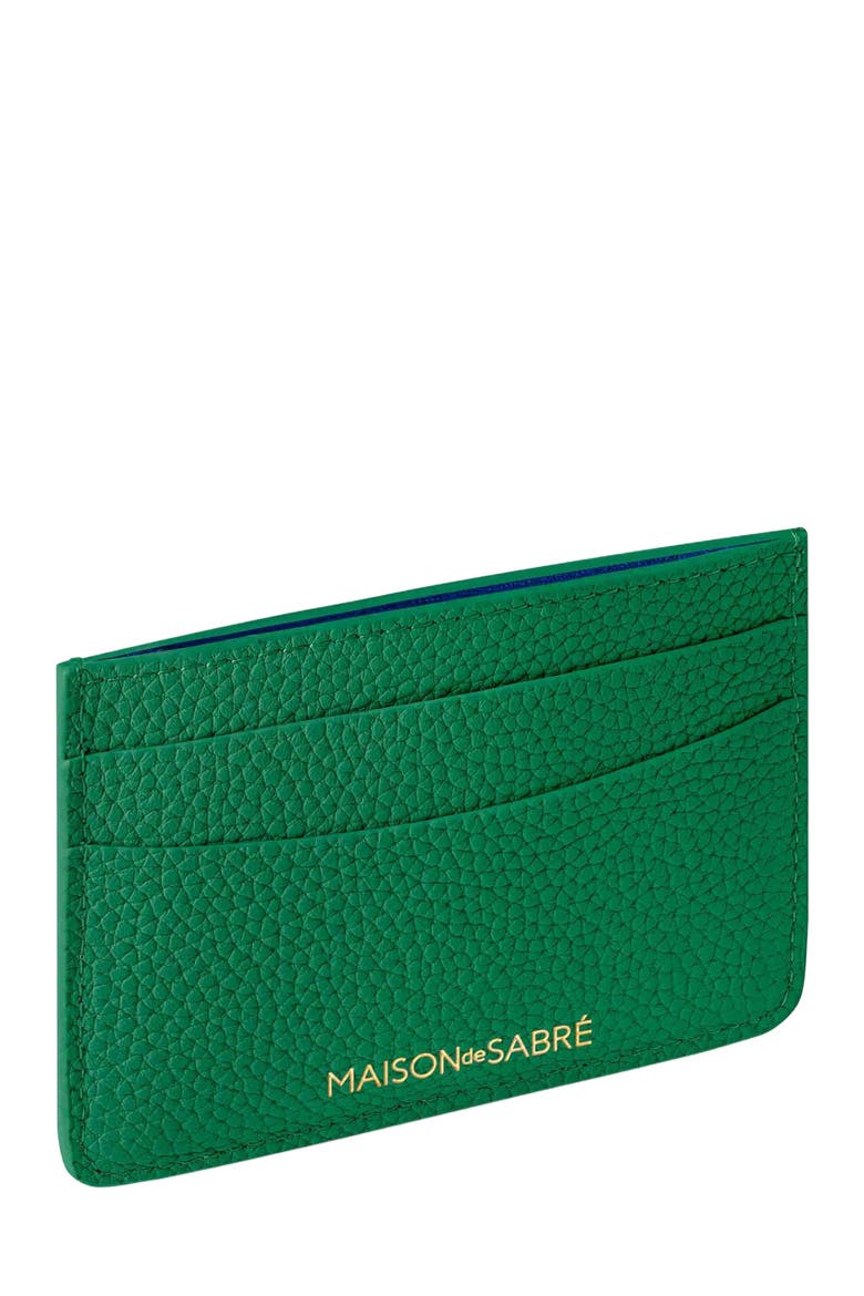 Leather Card Holder, Alternate, color, Emerald Green