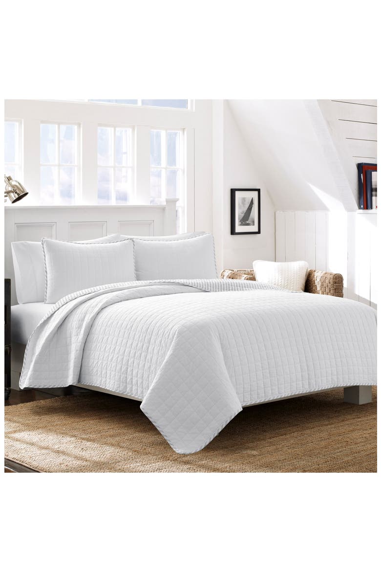 Maywood Quilt & Sham Set, Main, color, WHITE