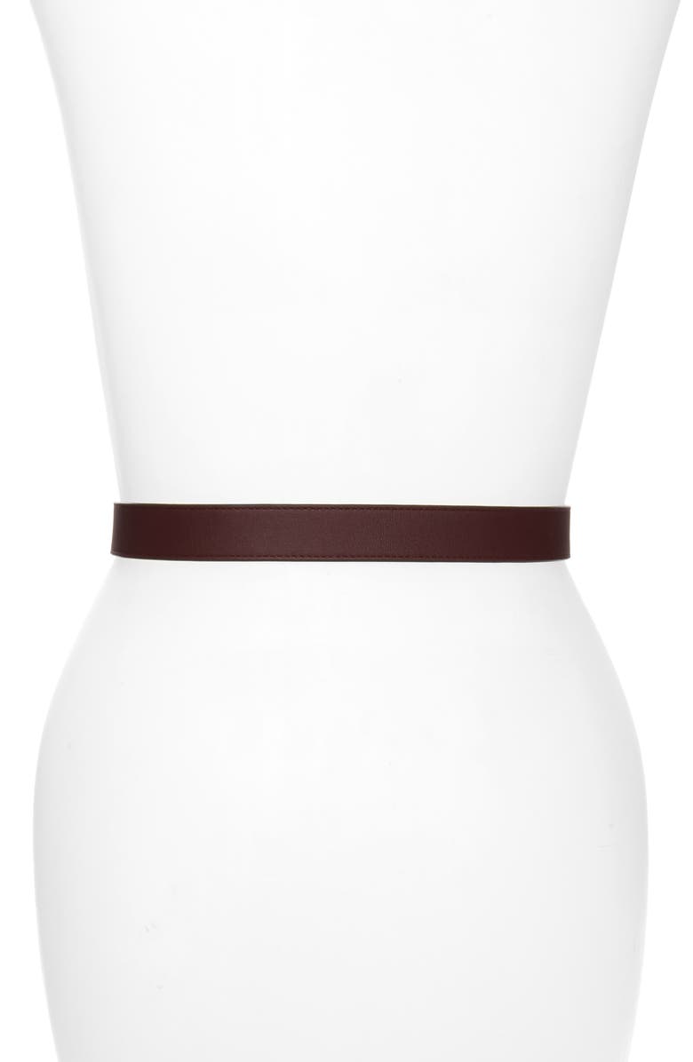 Tory Burch Braided Logo Leather Belt, Alternate, color,