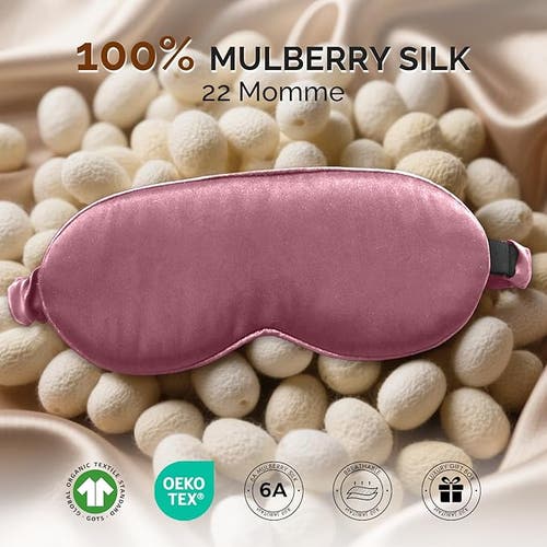 Silksilky 1 Pc 22momme Mulberry Silk 3d Contoured Blackout Eye Mask With Elastic Band