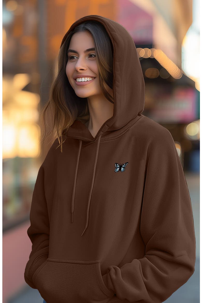 Womens Butterfly Midweight All Day Hoodie, Alternate, color, Chestnut
