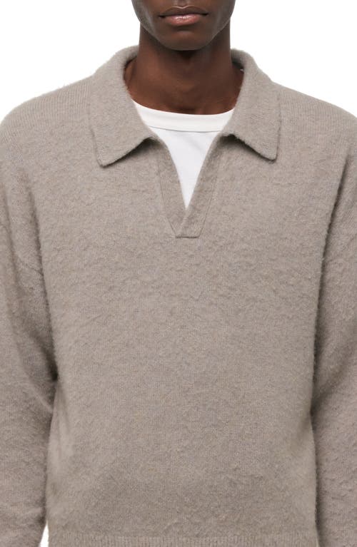 Helmut Lang Lithe 3 Brushed Wool & Cashmere Polo Sweater In Gray