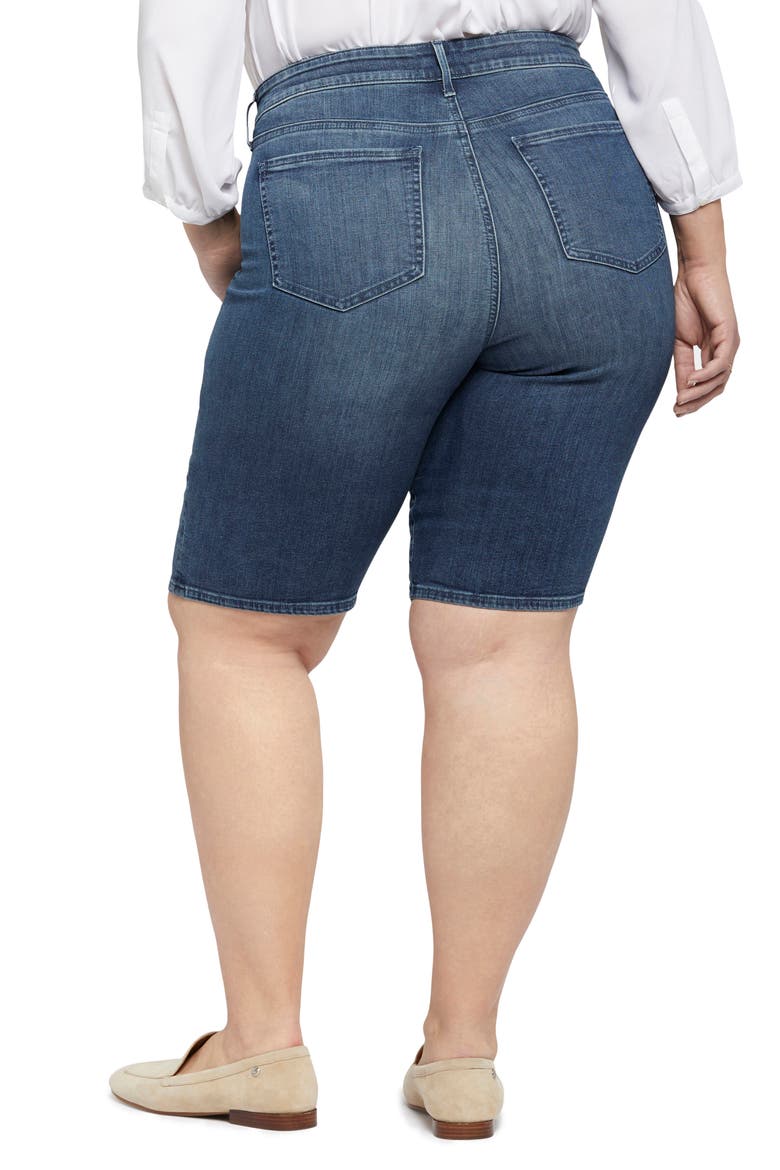 Briella Roll Cuff Denim Bermuda Shorts, Alternate, color, LANDSLIDE