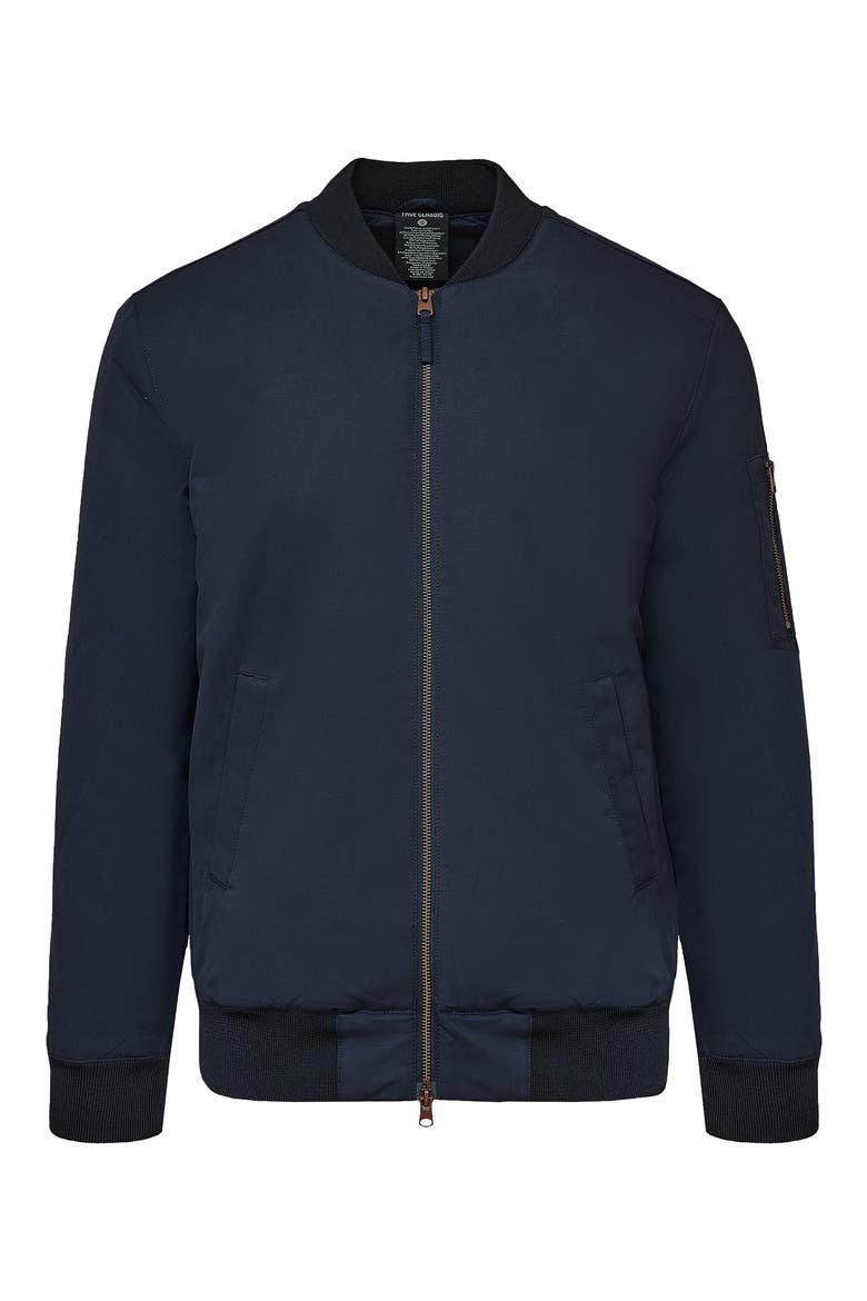 Water Resistant Cotton Blend Bomber Jacket, Alternate, color, NAVY