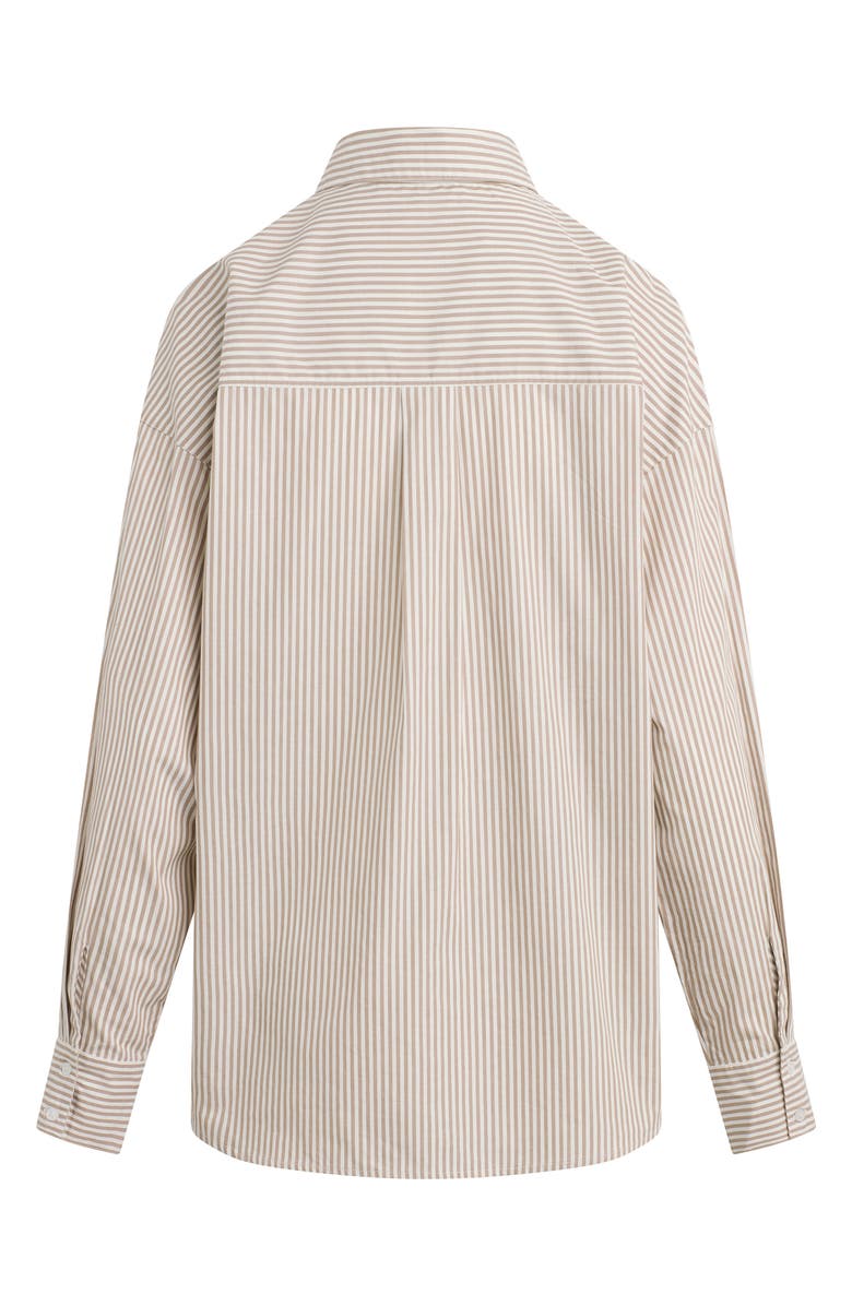 Favorite Daughter Ex Boyfriend Oversize Button-Up Shirt, Alternate, color, Soft Taupe Stripe