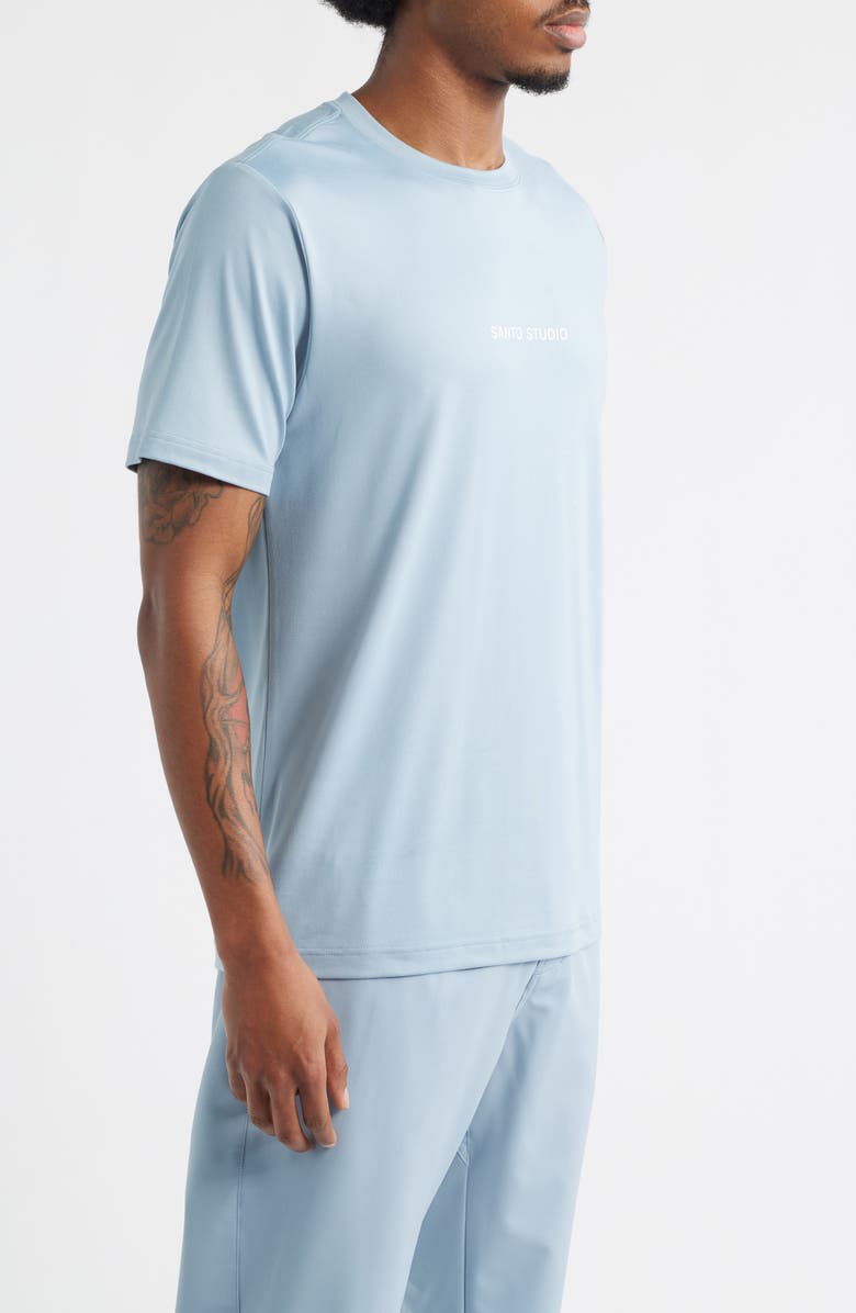 SANTO STUDIO Tempo Haze Tech Logo Graphic T-Shirt, Alternate, color, Baby Blue
