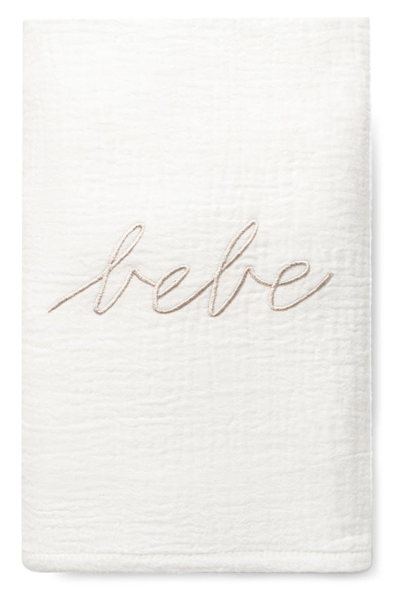 Bebe Cotton Muslin Waffle Swaddle, Main, color, WHITE