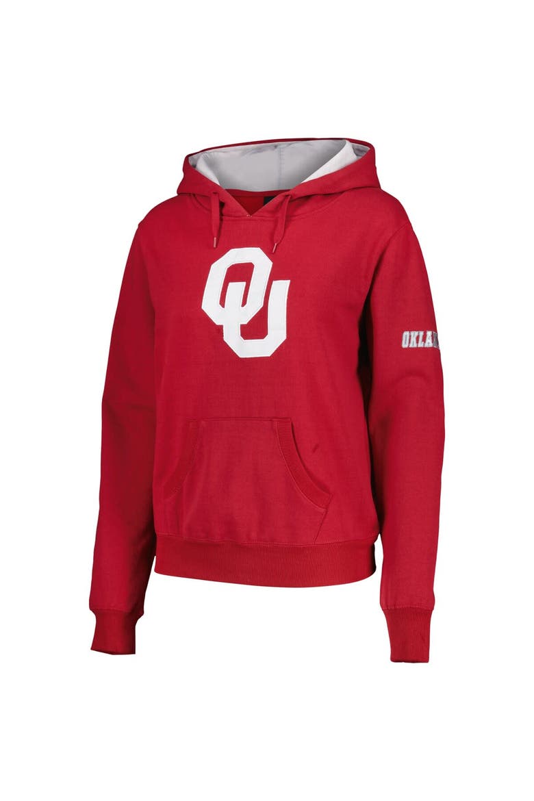 Women's Stadium Athletic Crimson Oklahoma Sooners Big Logo Pullover Hoodie, Alternate, color, Cardinal