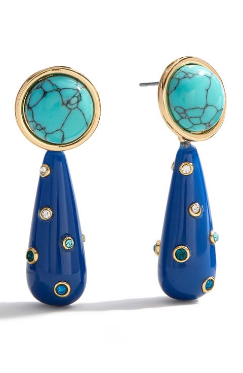 Mia Cubic Zirconia Turquoise Drop Earrings