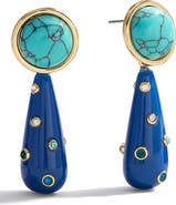 BaubleBar Mia Cubic Zirconia Turquoise Drop Earrings
