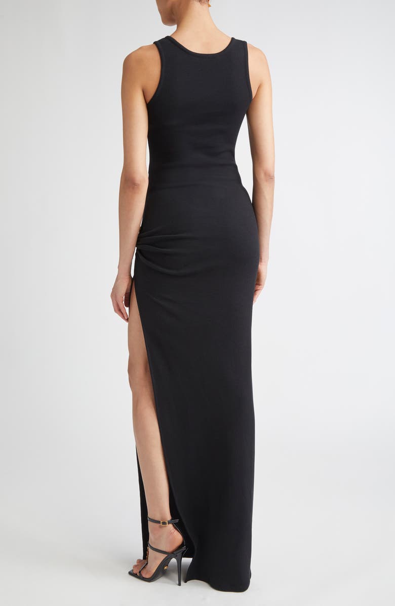 Versace Safety Pin Stretch Cotton Rib Gown, Alternate, color,