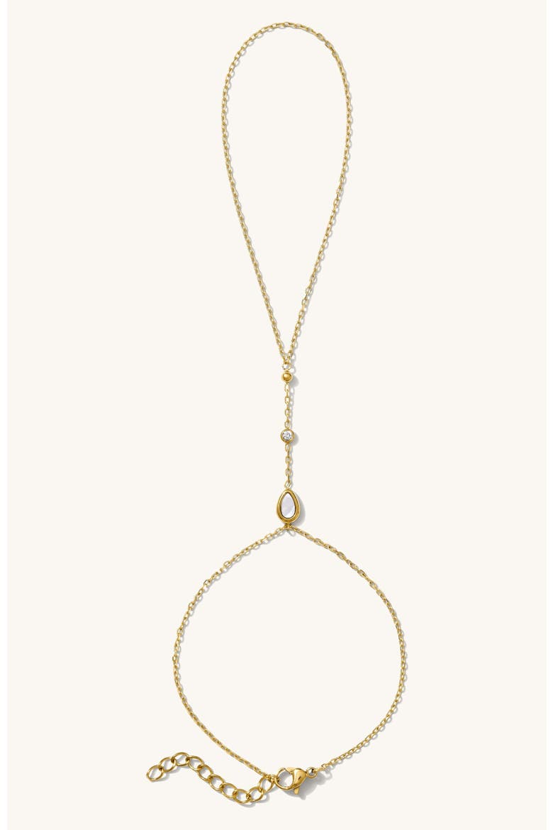 Mother of Pearl Hand Chain, Main, color, Gold