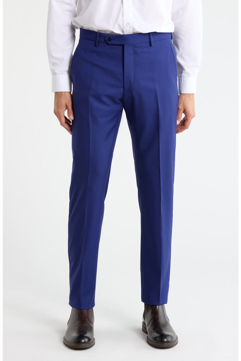 Noah Classic Serge Wool Straight Leg Pants, Main, color, BRIGHT BLUE