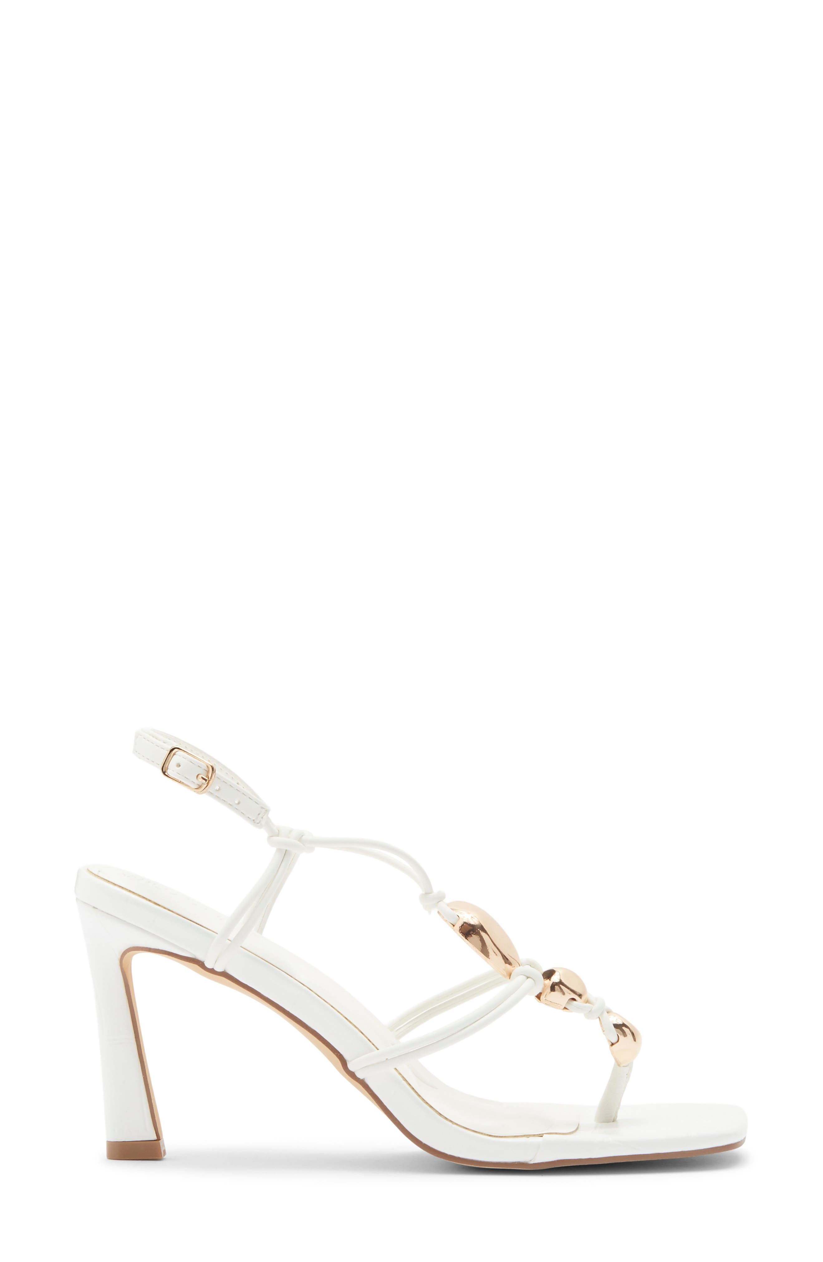 Dawson Beaded Heeled Sandal, Alternate, color, WHITE