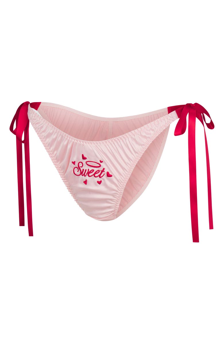 SAVAGE X FENTY Flirty Wordy Set of 2 Bikini Briefs, Alternate, color, Pink/ Red