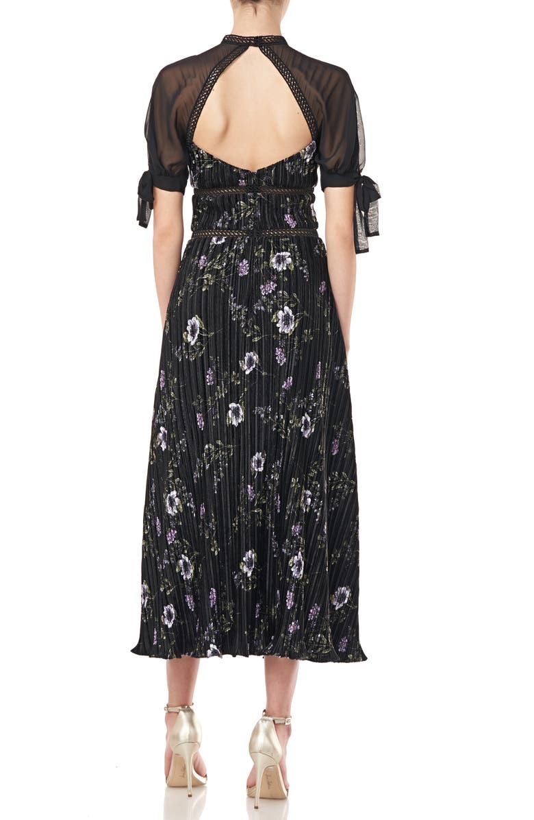 ML Monique Lhuillier Pleated Velvet Dress, Alternate, color,