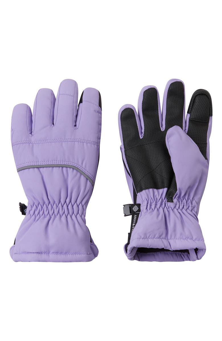 Andy & Evan Kids' Zip Gloves, Main, color, Purple
