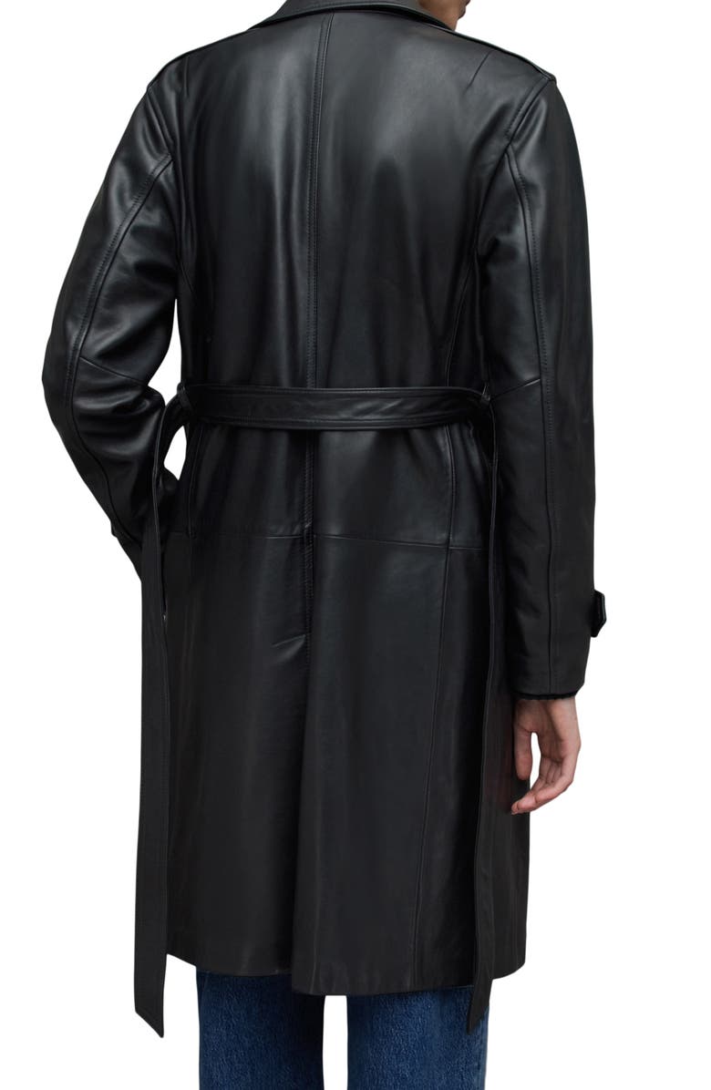 AllSaints Okena Leather Trench Coat, Alternate, color, 