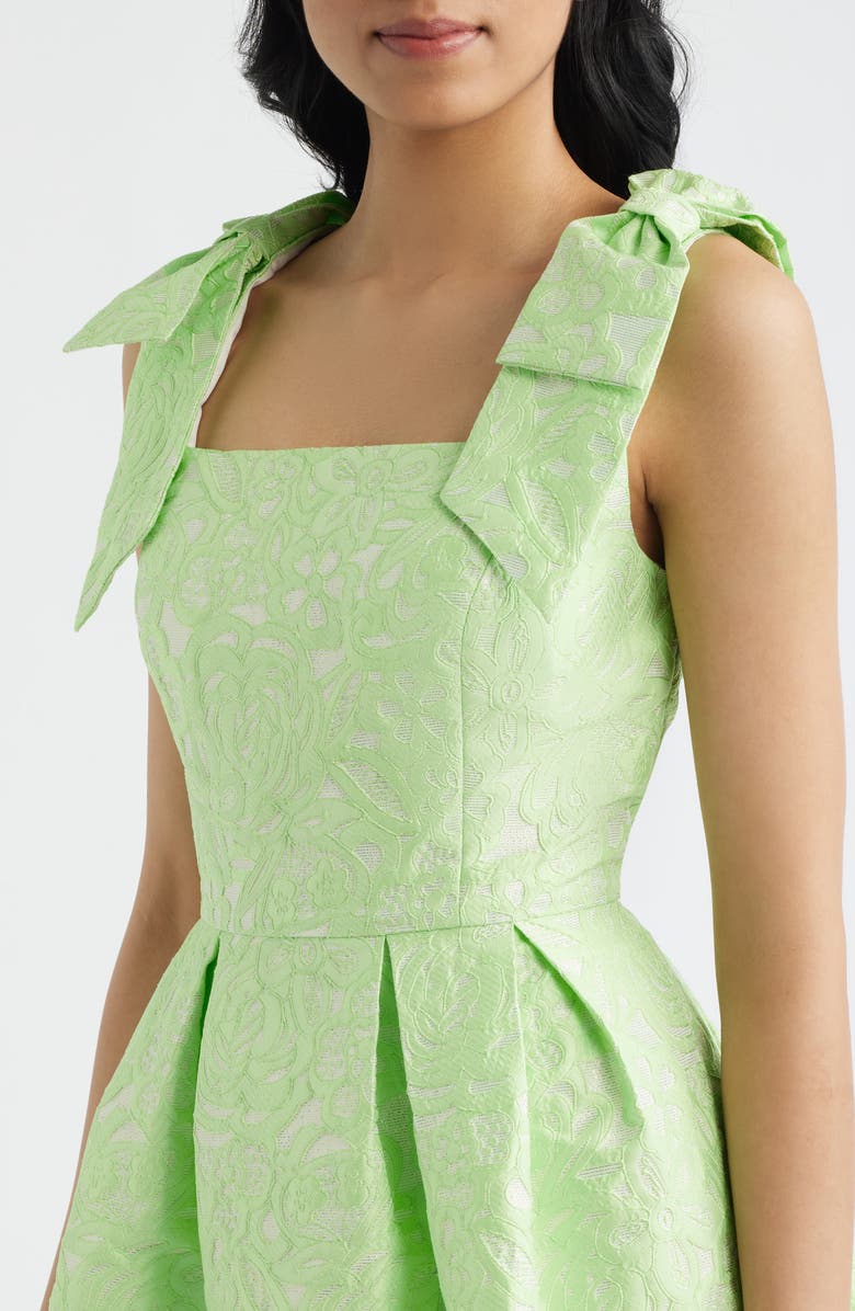 Lilly Pulitzer<sup>®</sup> Cerese Bow Shoulder Pleated Skirt Dress, Alternate, color, Pistachio Macaron Floral