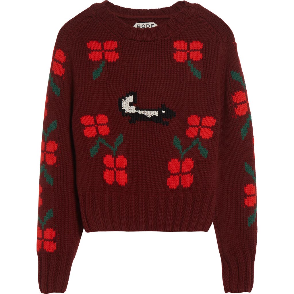 Bode Skunk Royal Alpaca Sweater In Black