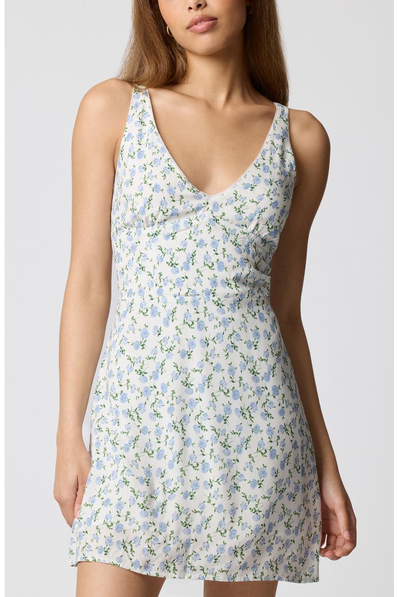 Floral Print Sleeveless Minidress, Alternate, color, PEONIE