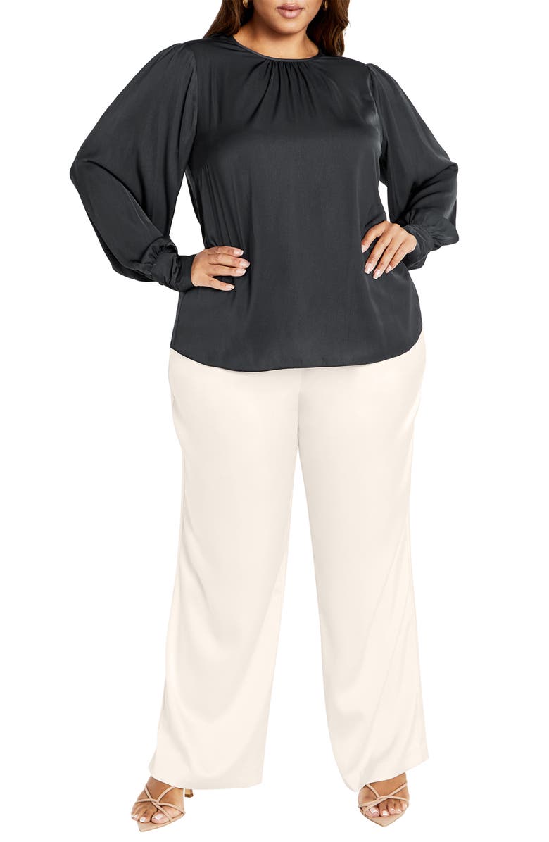 City Chic Aaliyah Puff Shoulder Top, Alternate, color,