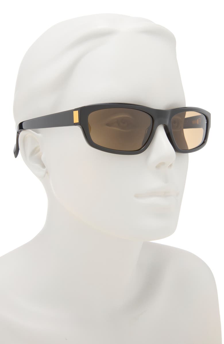 Dunhill 54mm Rectangular Sunglasses, Alternate, color, Black Black Brown