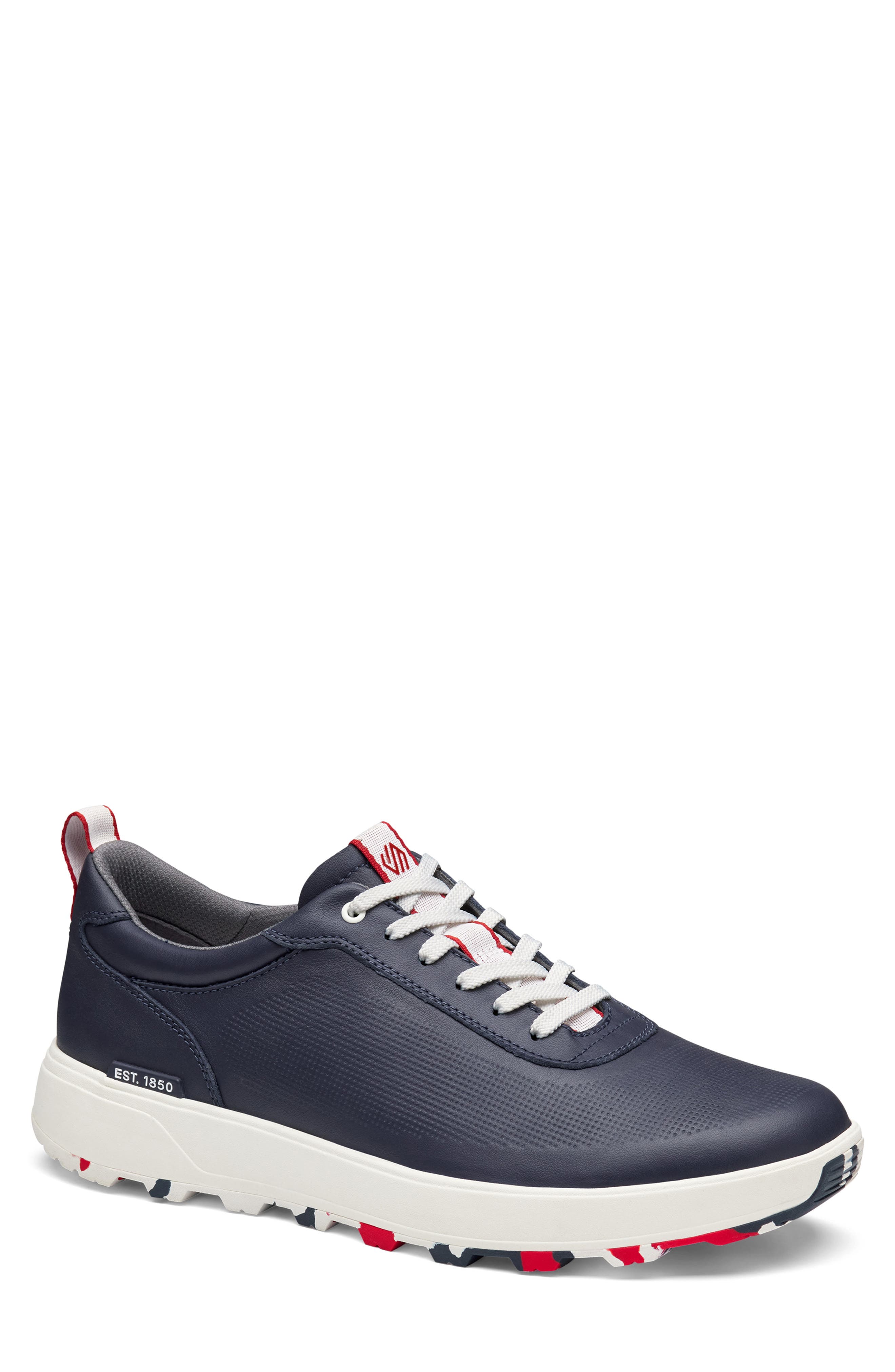 Johnston & Murphy Lucas Waterproof U-Throat Sneaker, Main, color, Navy Waterproof Full Grain