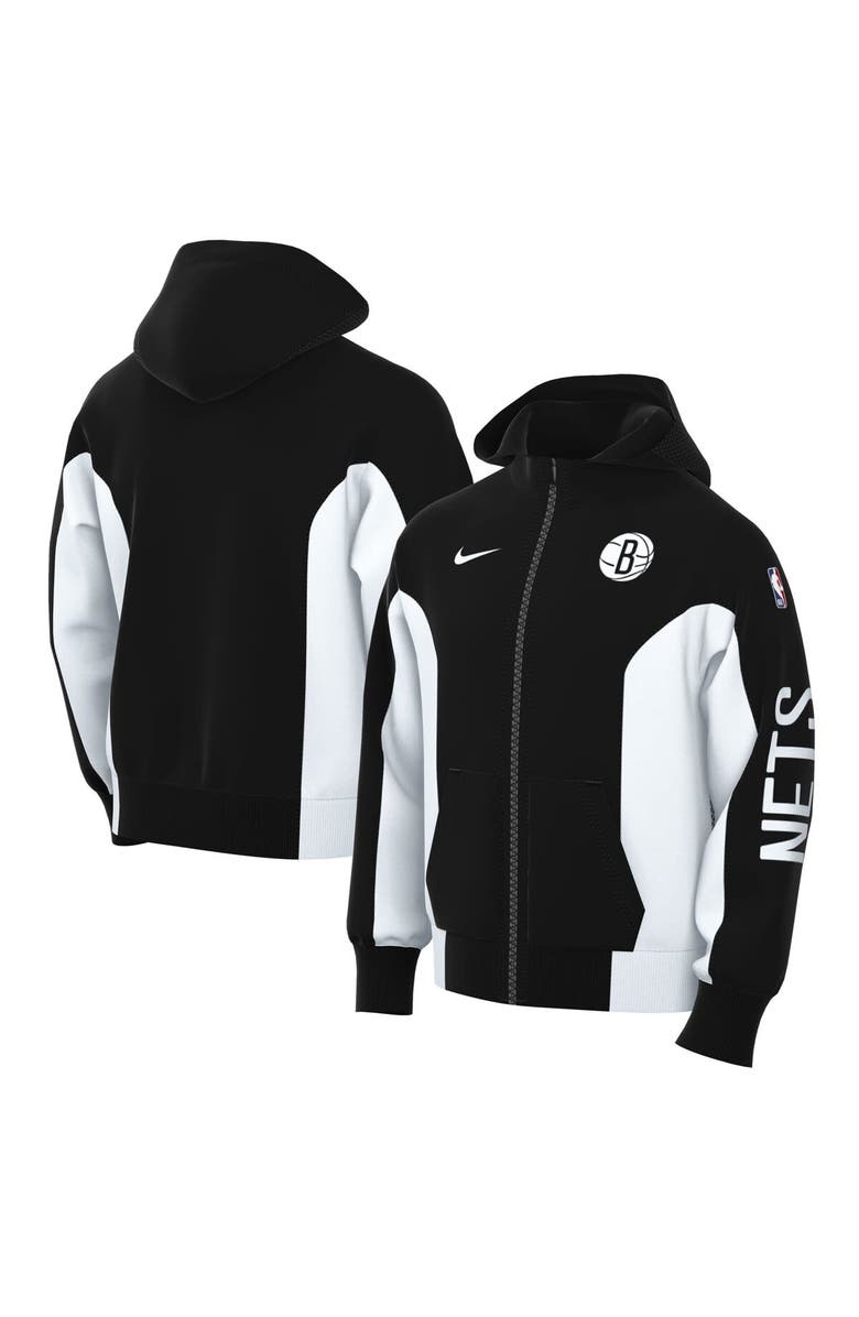 Nike Men's Nike Black Brooklyn Nets 2023/24 Authentic Showtime Full-Zip Hoodie, Alternate, color, Black