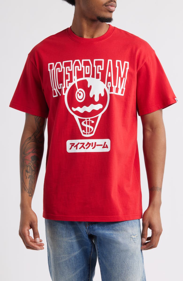 ICECREAM Splat Graphic T-Shirt, Main, color, Haute Red