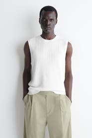 COS Cable-knit Cotton-linen Tank Top