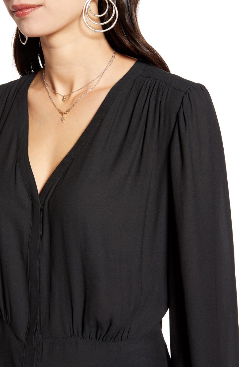 Treasure & Bond V-Neck Shirred Blouse, Alternate, color, 