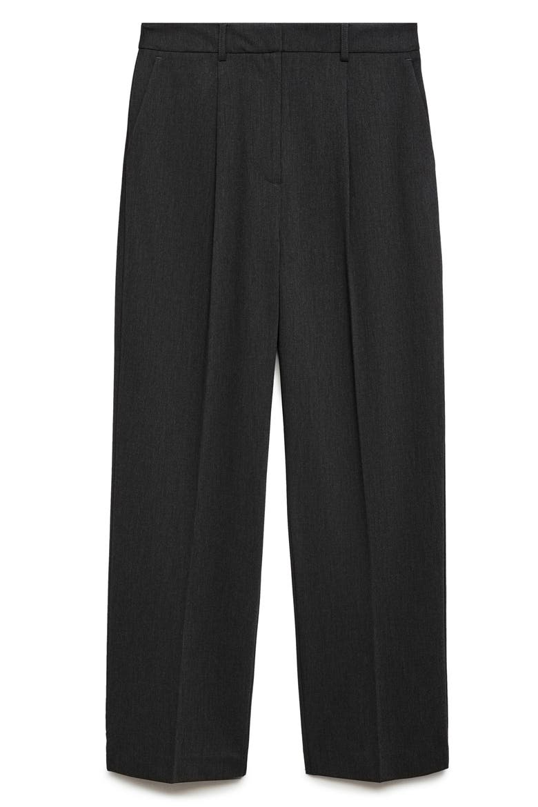 Pleated Straight Leg Ankle Pants, Alternate, color, GREY