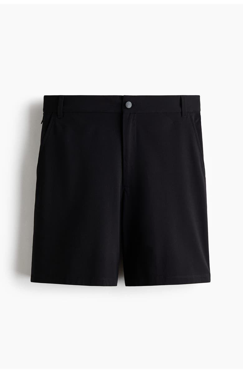 H&M Four-way Stretch Loose Fit Chino Shorts, Main, color, Black