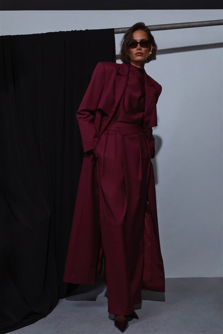 Leon Asymmetric Pant, Alternate, color, Ox Blood