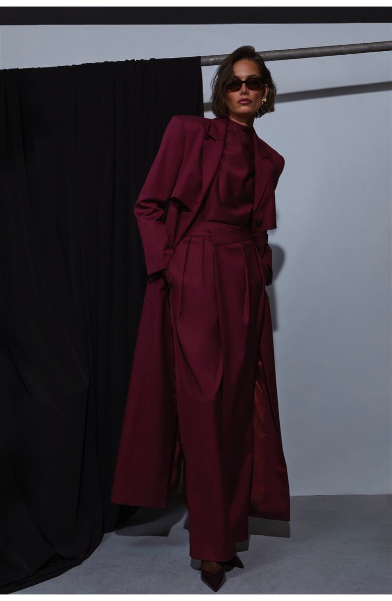 Et Ochs Leon Asymmetric Pant, Alternate, color, Ox Blood