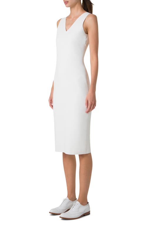Akris Wool Crepe Sheath Dress In Ecru
