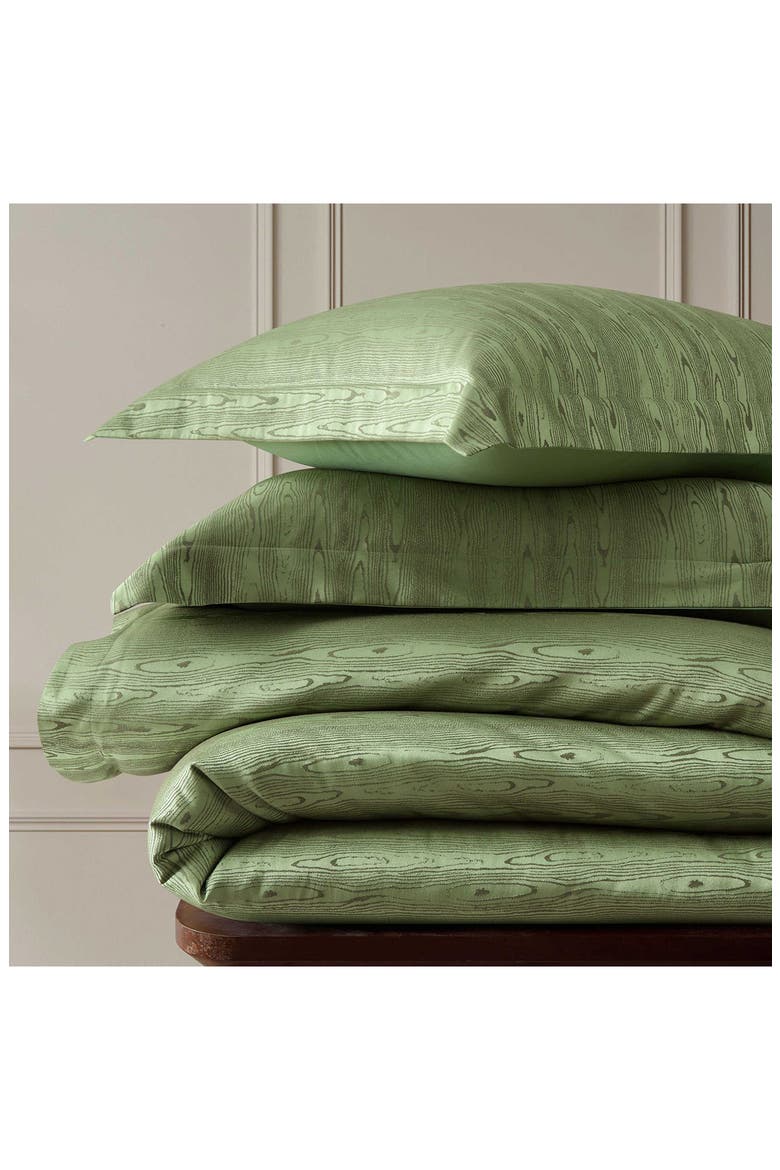 Faux Bois Jacquard Duvet Cover Set, Alternate, color, GREEN