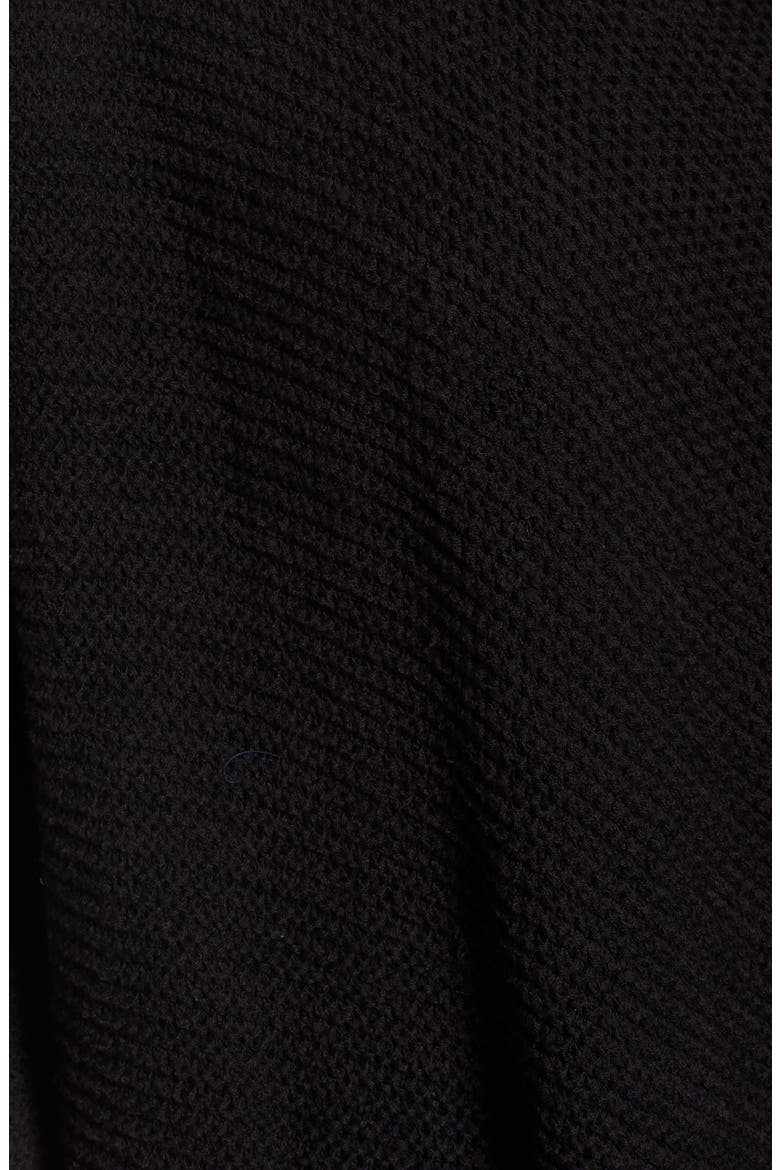 Drape Front Long Cardigan, Alternate, color, BLACK